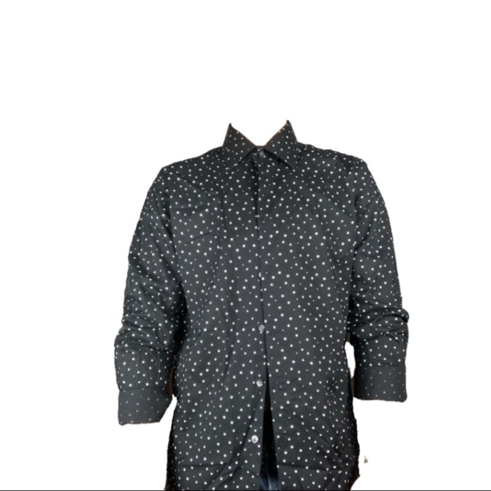 J Ferrer Black and white star button up